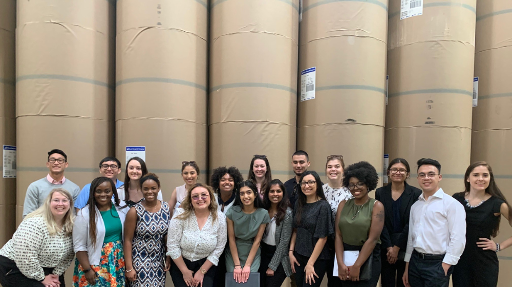 Group photo of our Quinlan Ramble to LA group at the LA Times.